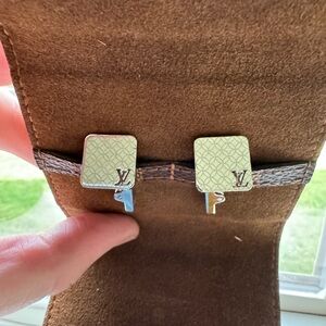 Louis Vuitton Gold Patterned Cufflinks